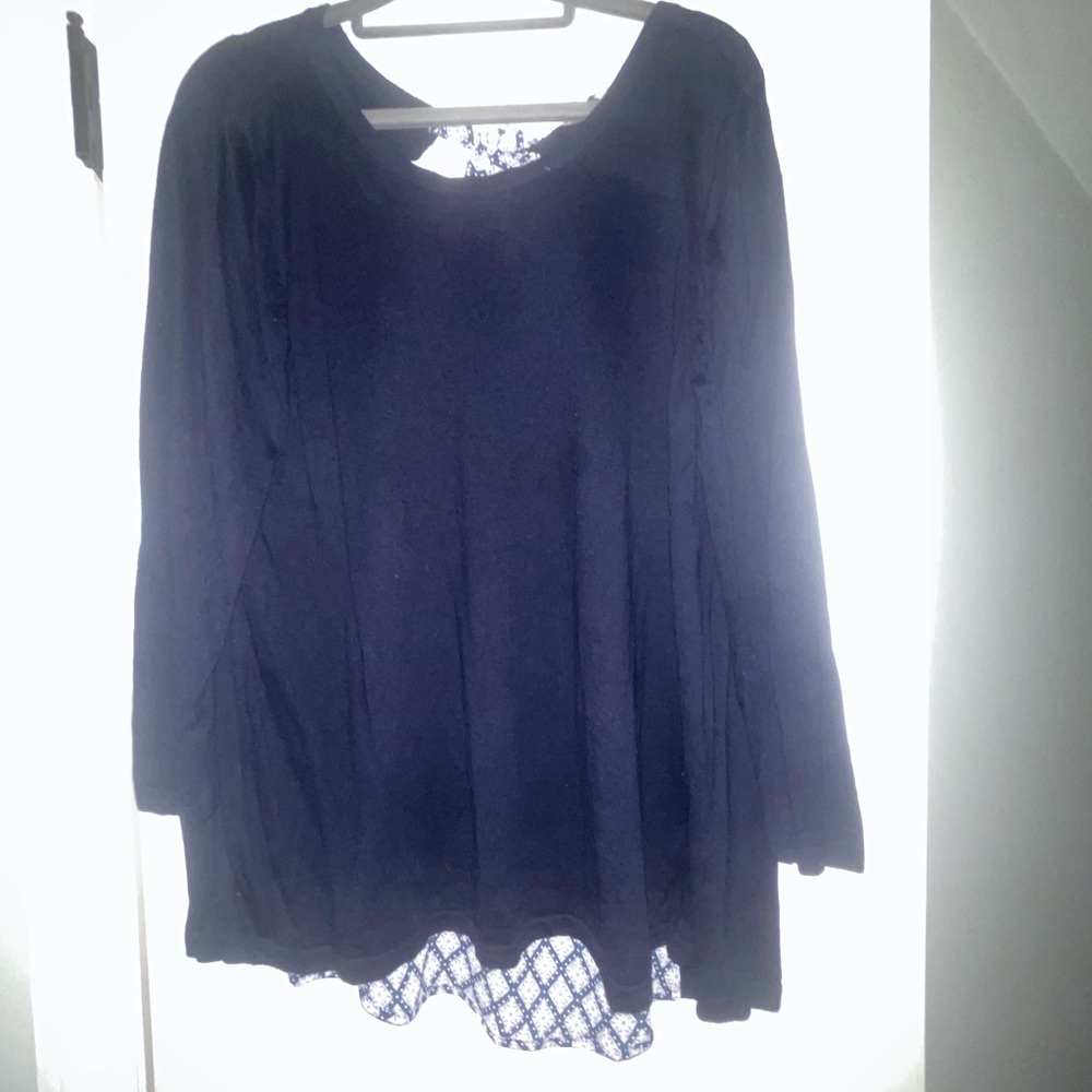 LOFT Size Large EUC Twofer Tie-Back Sweater